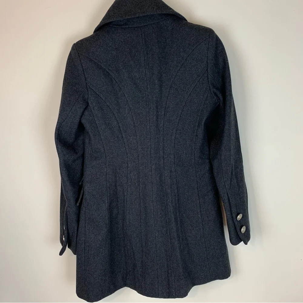 Laundry by Shelli Segal Grey Double Breasted Pea Coat - Sz 2 - Picture 2 of 10